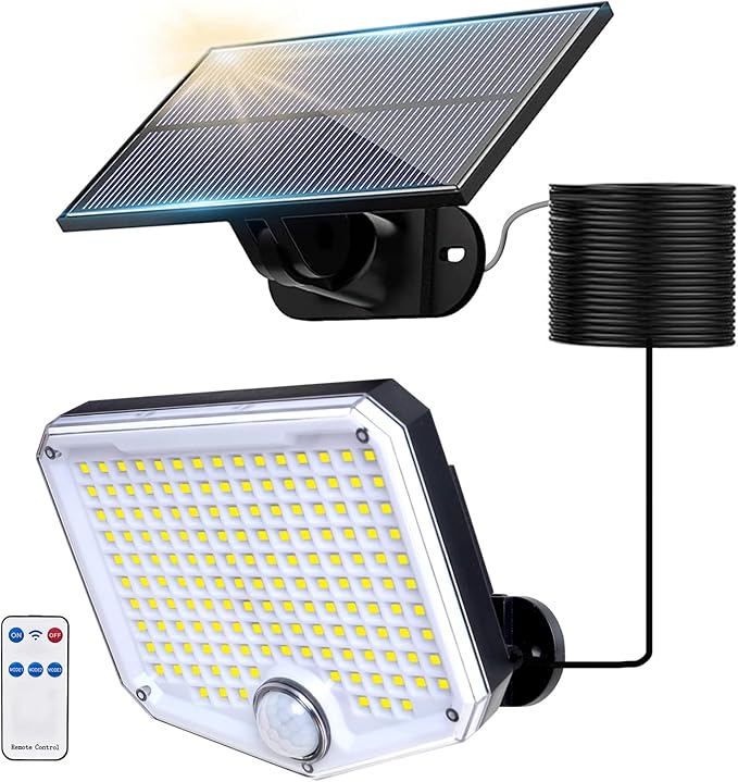 JumJam Solar Flood Lights Outdoor Waterproof IP65, 153 High Brightness LED 9000K by JumJam
