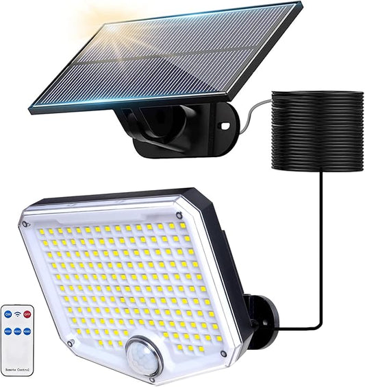 JumJam Solar Flood Lights Outdoor Waterproof IP65, 153 High Brightness LED 9000K by JumJam