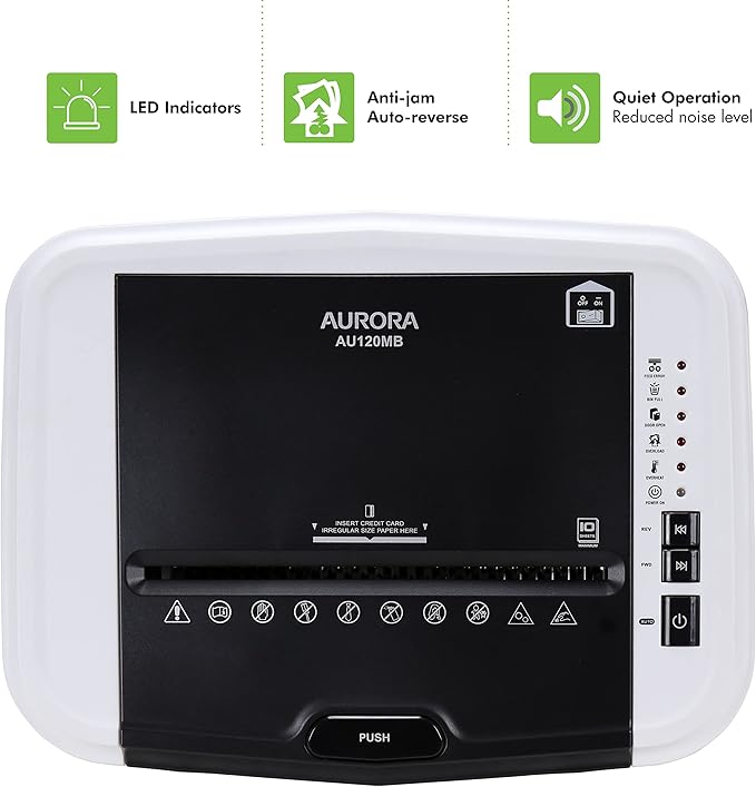 Aurora AU120MB 120-Sheet Auto Feed High Security Micro-Cut Paper Shredder / 30 - Image 6