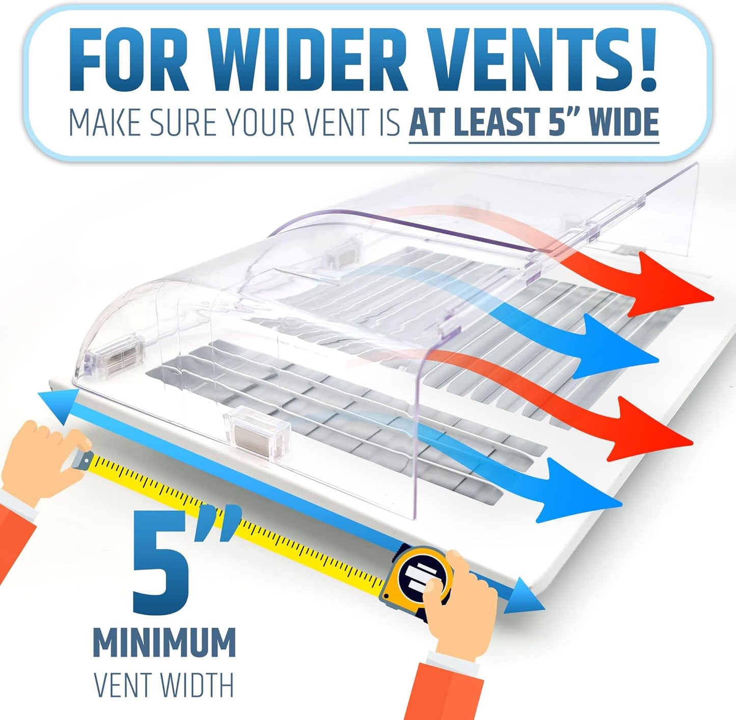 Larger (New Version) 7.5" Magnetic Vent Air & Heat Deflector (2 Pack) for Ceiling, Floor & Wall - Will Never Fall Off - Adjustable from 9.2” - 16” - Super Strong Neodymium Magnets Upgraded Design
