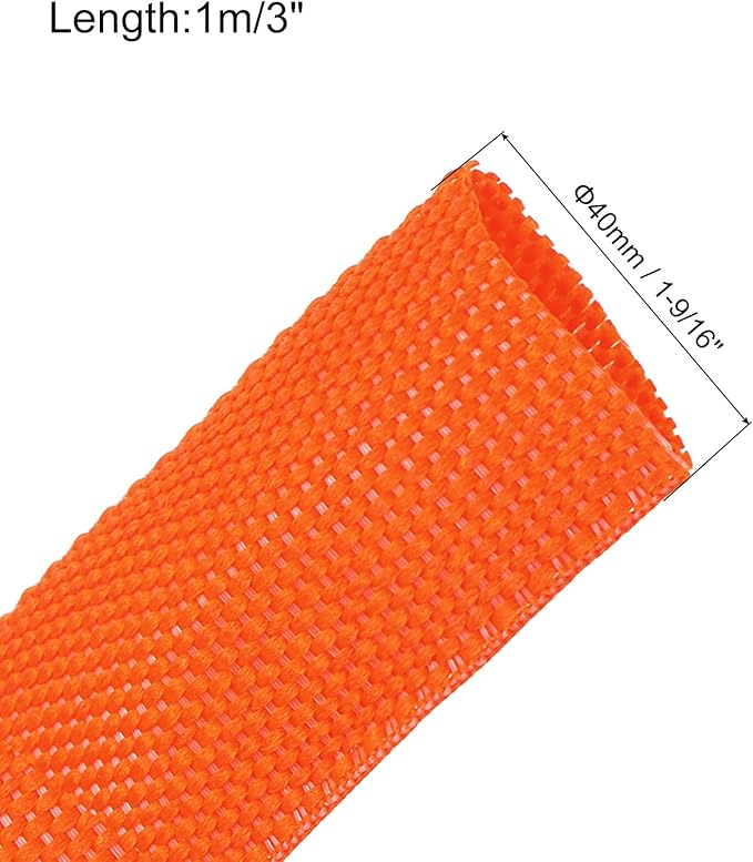 MECCANIXITY Braided Cable Sleeves Heat Shrinkable Fabric Sleeving, 1 9/16" 3ft - Image 2