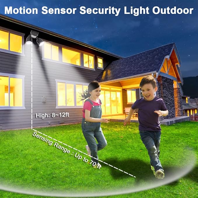 EMANER Security Lights Motion Outdoor, 280W Equiv. Dusk to Dawn LED Flood Light - Image 2
