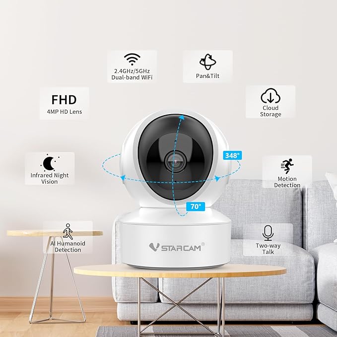 VSTARCAM 5G Security Camera Indoor, 4MP 2.5K Pet Camera - Image 4