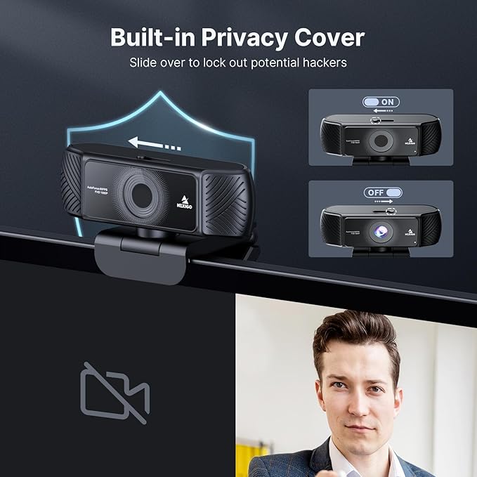NexiGo 1080P 60FPS Webcam with Software Control and Microphone, w/Privacy Cover - Image 6