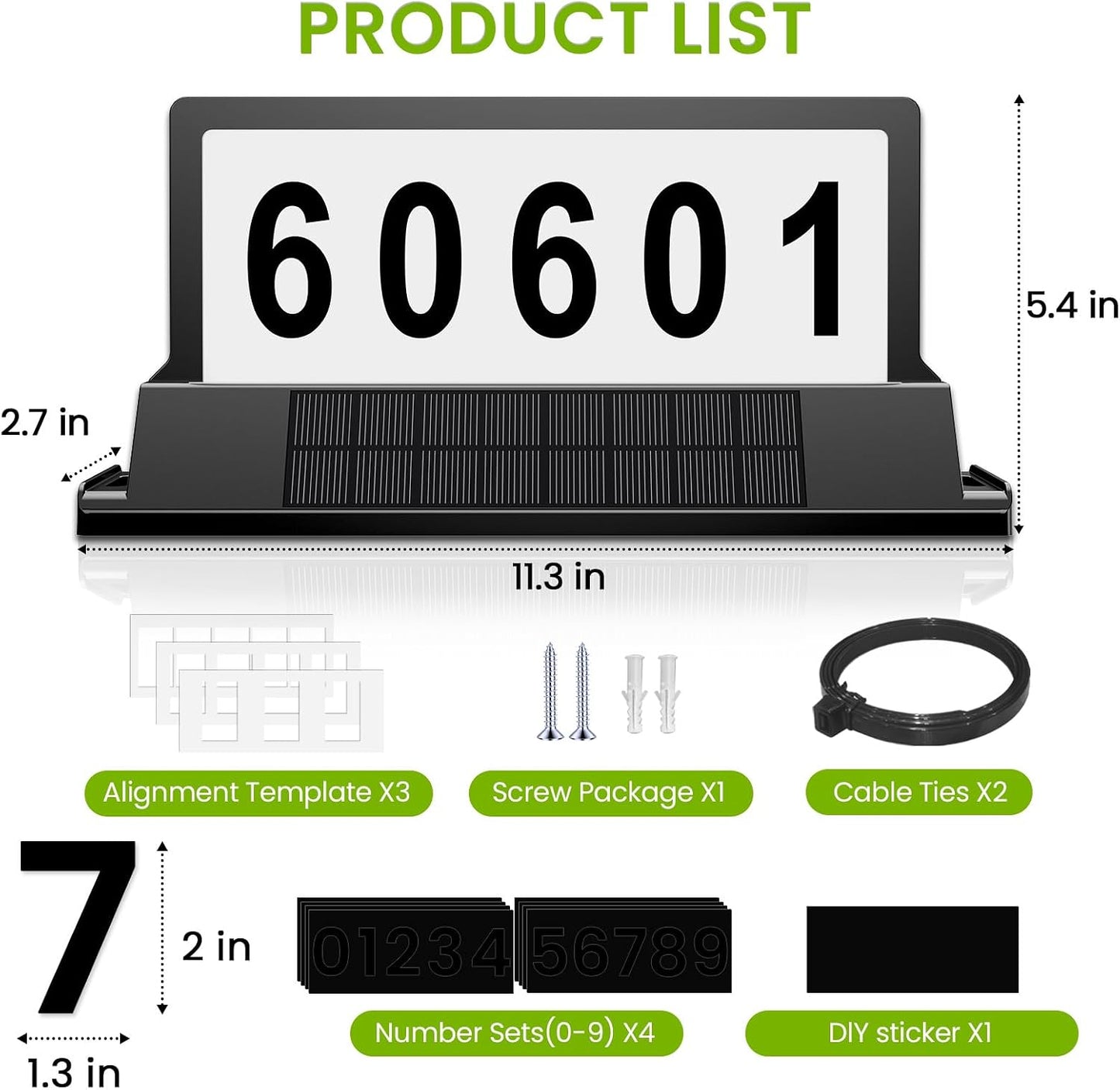 Solar Address Sign for Mailbox– Double-Sided Illuminated Mailbox Numbers | Magnetic Mount, No-Drill, 3-Color Light Modes, IP65 Waterproof Solar-Powered Plaque, Outdoor House Mailbox Topper