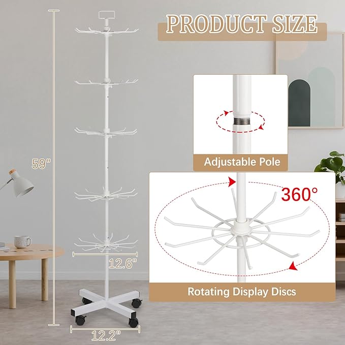 Exttlliy 5-Tier Metal Spinning Display Stand Rack - Image 2