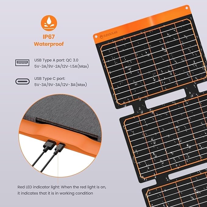 FlexSolar 40W Portable Solar Panel Folding Solar Panel - Image 4