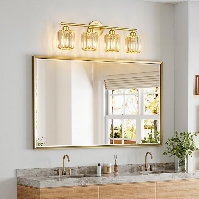 FDPBY Modern 4 Light Crystal Vanity Light, Compatible - Image 7