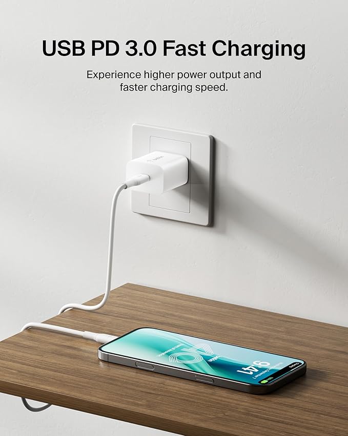 Belkin USB C Charger Block 20W, iPhone Charger Fast Charging - Image 3