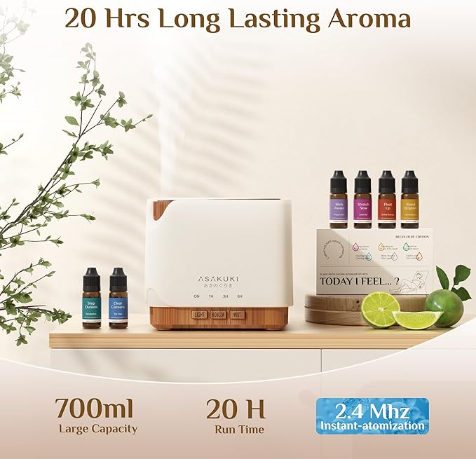 ASAKUKI Essential Oil Diffuser 700ml, Ultrasonic Aromatherapy Humidifier - Image 4