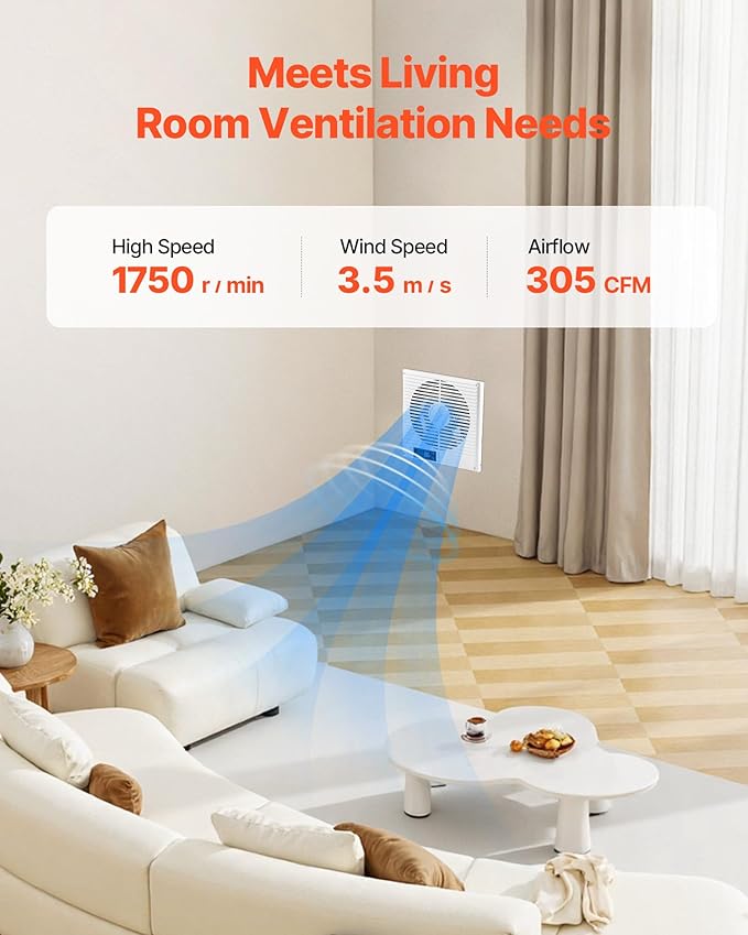 VEVOR Room to Room Fan, Two-Way Airflow Through-the-Wall Fan 8" - Image 4