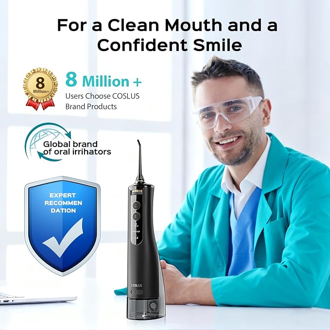 COSLUS Portable Water Flosser for Teeth: 10 Pressure Settings Professional - Image 4