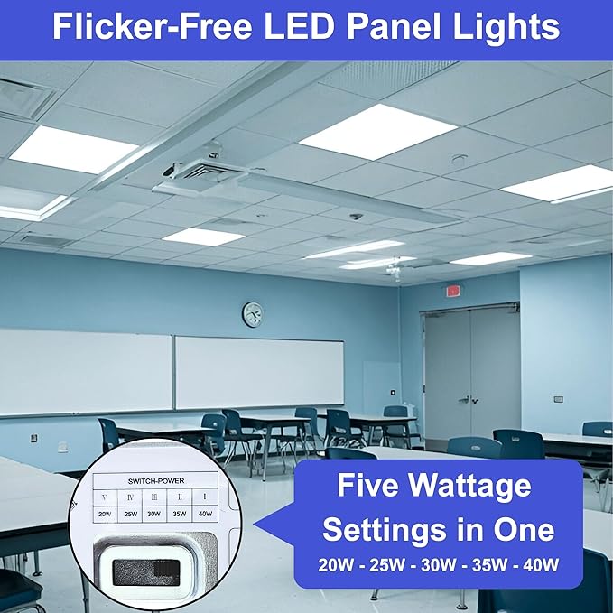 2x2 LED Flat Panel Lights for Drop Ceiling, Troffer Replacement Light Fixture - Image 5