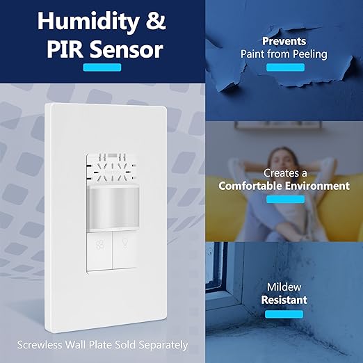 LIDER Humidity Sensor Switch and Motion Sensor Light Switch, PIR Sensor - Image 7