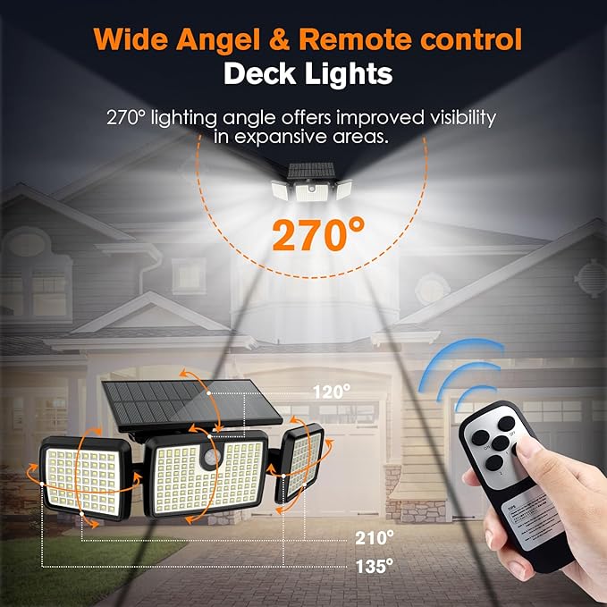 MIHANI Solar Lights Outdoor, Quick Charge Solar Motion Deck Lights Outdoor - Image 5