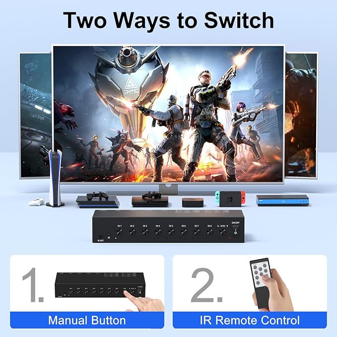 ZUZONG 4 AV to HDMI Converter + 4 HDMI2.0 Switcher 4 Way RCA Composite to HDMI - Image 6