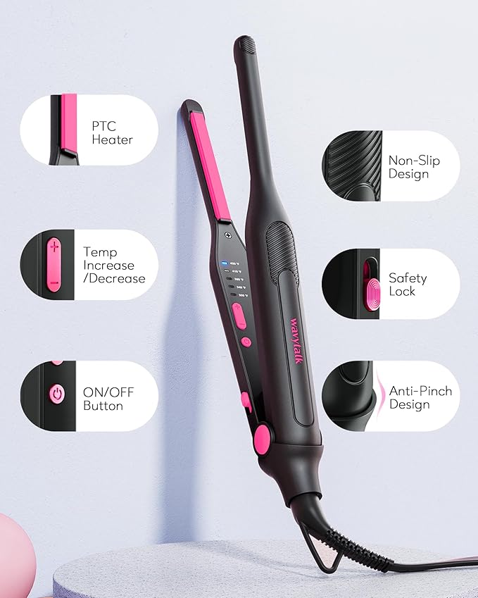 Wavytalk Small Flat Iron for Short Hair/Pixie Cut/Bangs/Edges, 3/10" Pencil - Image 7