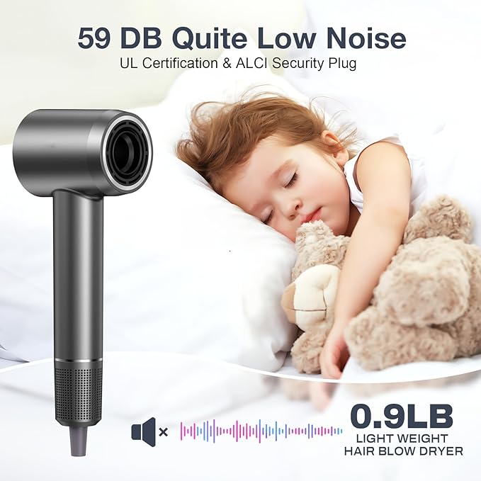Professional Hair Dryer, 000 RPM High-Speed & 200 Million Negative Ions - Image 5