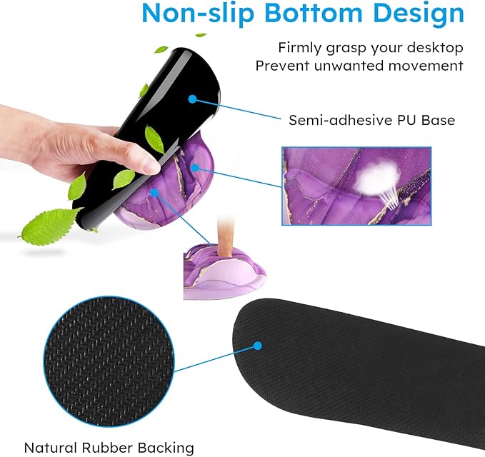 iCasso Purple Ergonomic Large Mouse Pad - Image 5