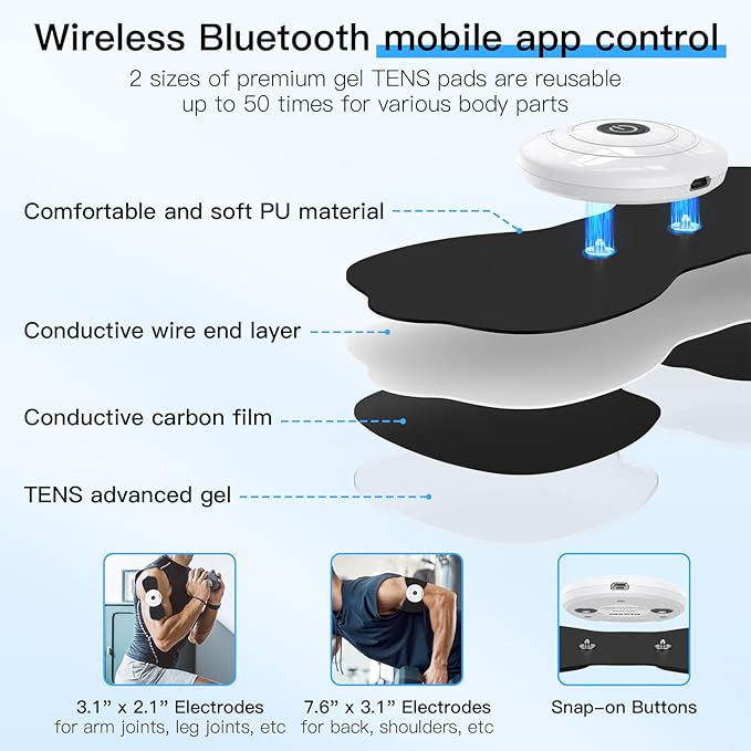 Wireless TENS & EMS Unit Back Pain Relief Massager - Image 2