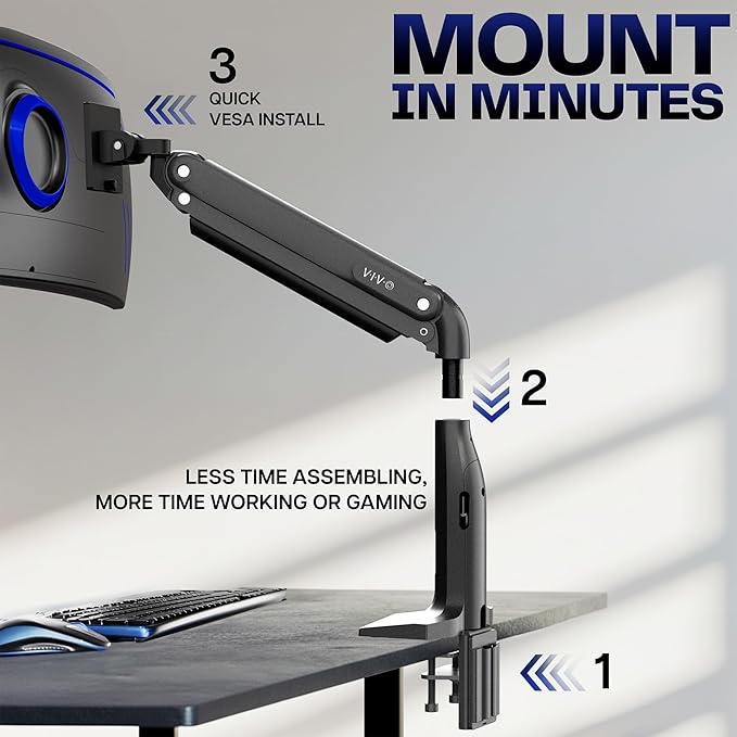 VIVO Aluminum Ultrawide Monitor Stand, Classic + USB, Fits up to 49 inch Screens - Image 6