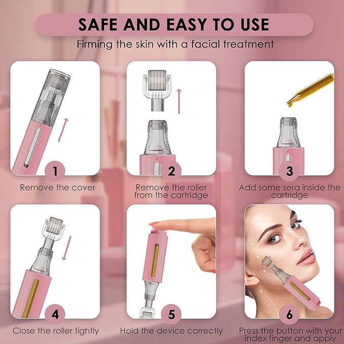 Derma roller with Reservoir for Lips, Stretch Marks, Hyperpigmentation INSTANT - Image 3