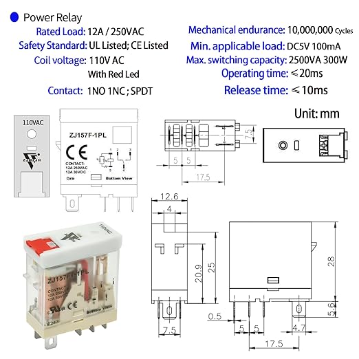 12 Pcs 12Amp Mini Relay Switch DPDT - Image 2
