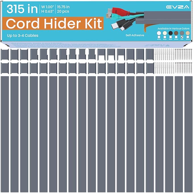 Grey Cable Concealer Wall Kit - 315in Cable Raceway - Image 2