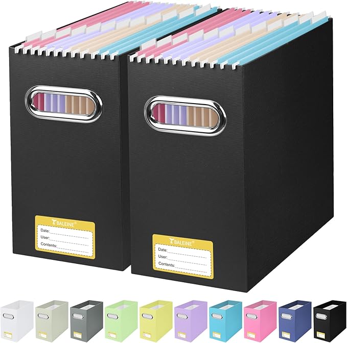 BALEINE File Organizer Box, Cardboard File Folder Organizer by BALEINE