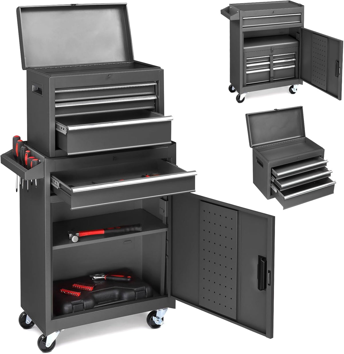 winado 4-drawer rolling tool chest, 2-in-1 large storage, main product view