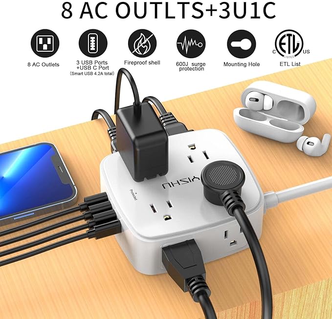 20 Ft Surge Protector Power Strip - Image 2