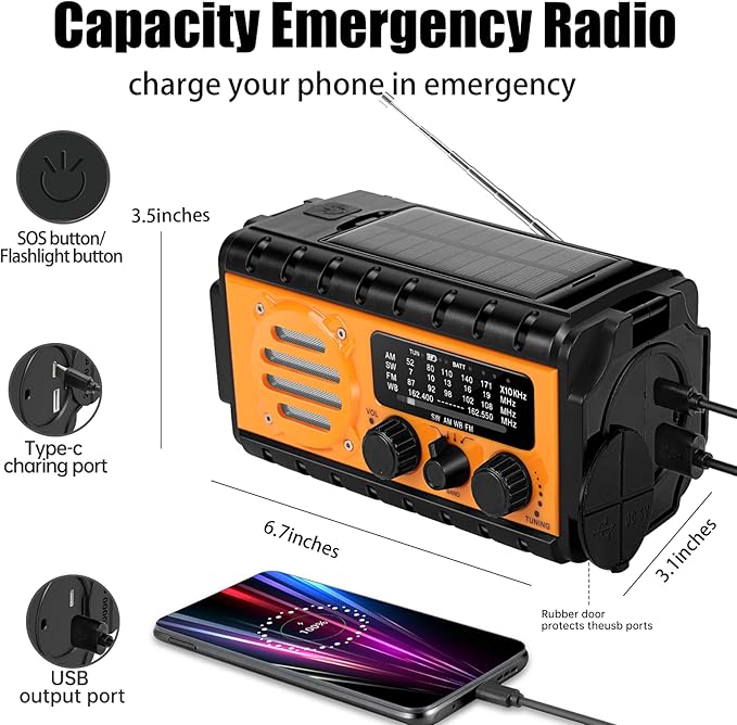 QAUYYW 74000mWh Emergency Radio - Image 5