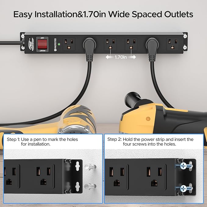 CRST 6 Outlet Heavy Duty Power Strip - Image 4