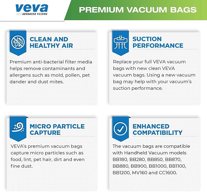 40 Pack Type BB Vacuum Bags for Oreck Handheld Canister Vacuum PKBB12DW - Image 4