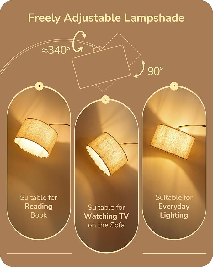 EDISHINE 78.3" Gold Arched Floor Lamp - Image 5