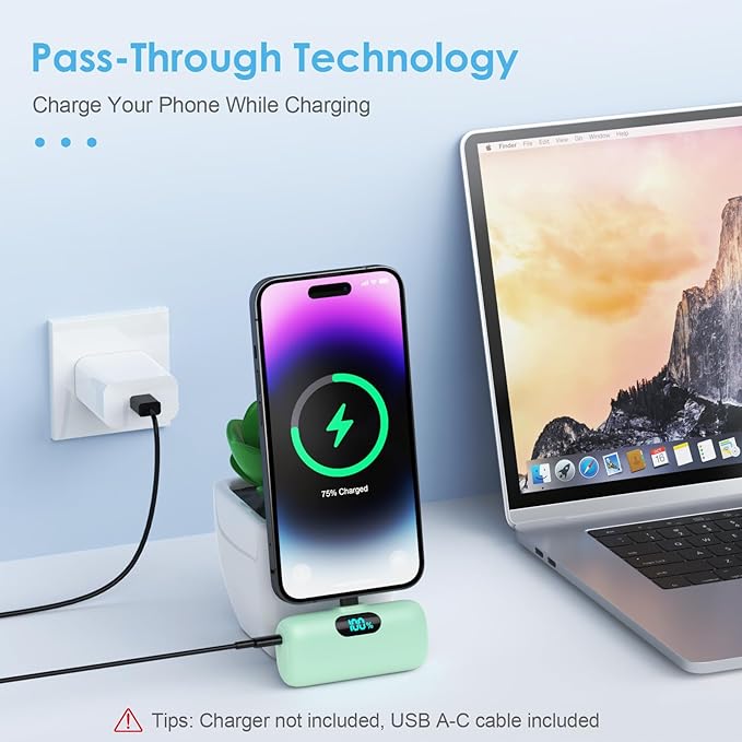 Mini Portable Charger USB C Power Bank, Upgraded 5000mAh PD Fast Charging - Image 4