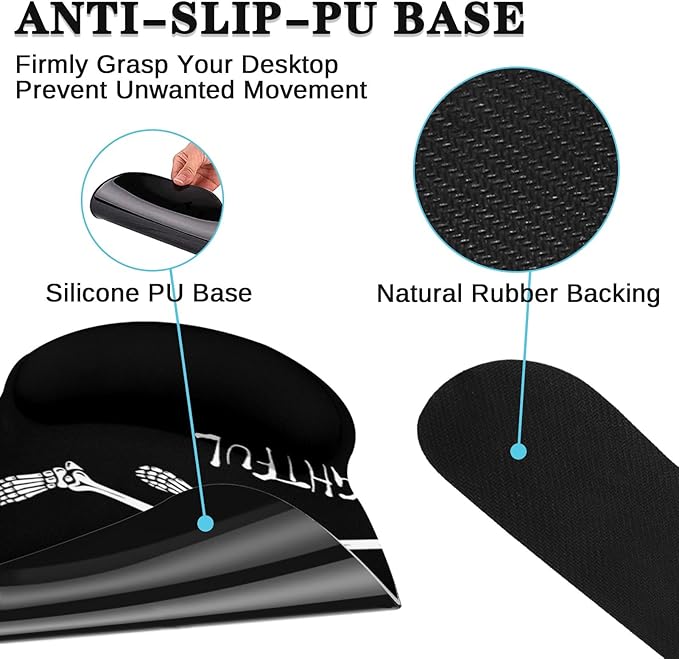 Britimes Black Skull Skeleton Keyboard Mouse Pad Set 4in1 Large - Image 5