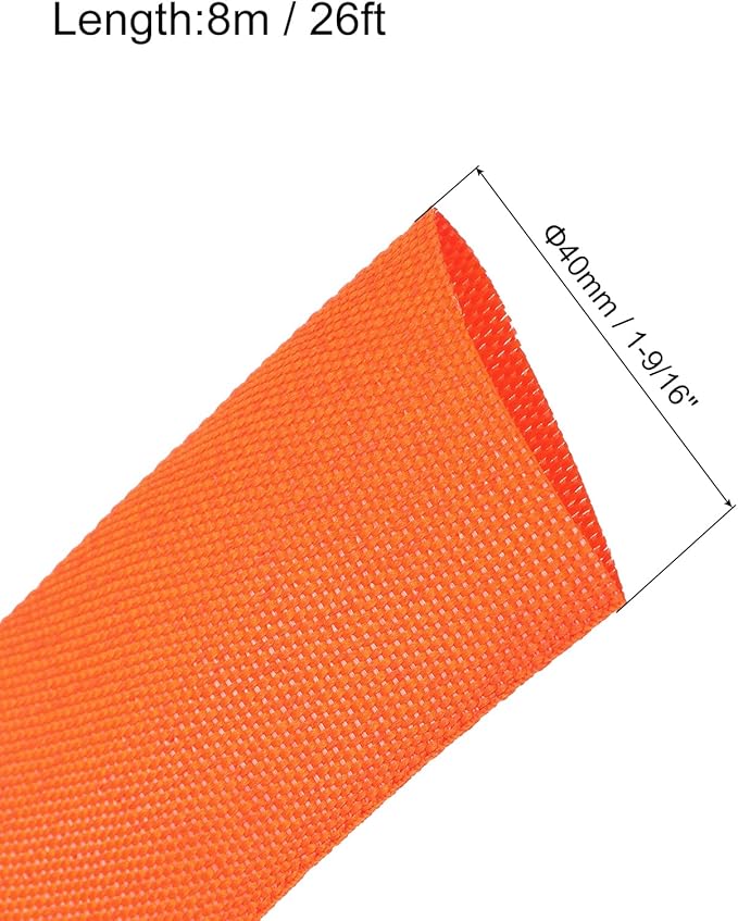 MECCANIXITY Braided Cable Sleeves Heat Shrinkable Fabric Sleeving, 1 9/16" 26ft - Image 2