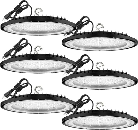 SOUTHLEVY 6 Pack UFO 200W LED High Bay Light, 5 ft Cable by SOUTHLEVY