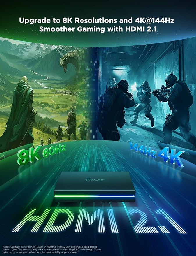 Govee HDMI 2.1 Sync Box Kit 2, Includes AI Sync Box, Light Bars, and Monitor - Image 2