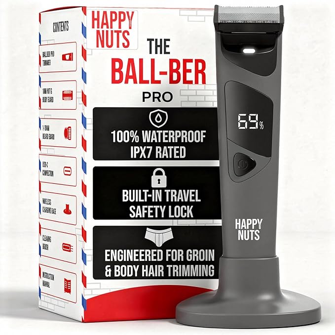 HAPPY NUTS The Ballber Pro Electric Groin & Body Hair Trimmer by HappyNuts