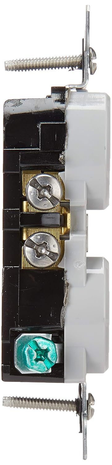 Leviton 15 Amp, 125 Volt, Weather and Tamper Resistant, Duplex Receptacle, Grounding, Side and Quickwire, W5320-T0G, Gray