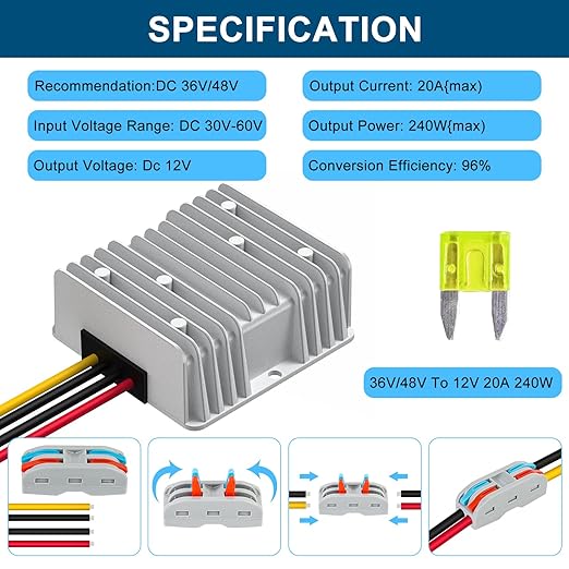 DC Voltage Reducer Converter DC 8V-40V to 13.8V 10A 138W Automatic Step Down Up - Image 2