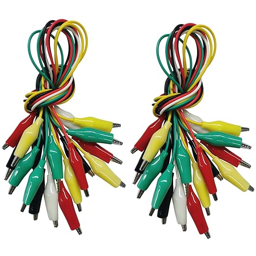 Alligator Clips Electrical, 5 Colors Jumper Wires Kit by Swaytail