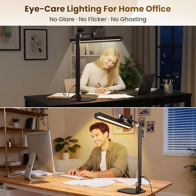 LIONVISON Desk Lamps for Home Office: 2 in 1 Eye-Caring Modern LED Desk Lamp - Image 2