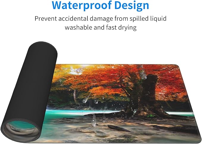 Deep Forest Waterfall Extended Big Mouse Pad Large, XL Gaming Mouse Pad Desk Pad - Image 4