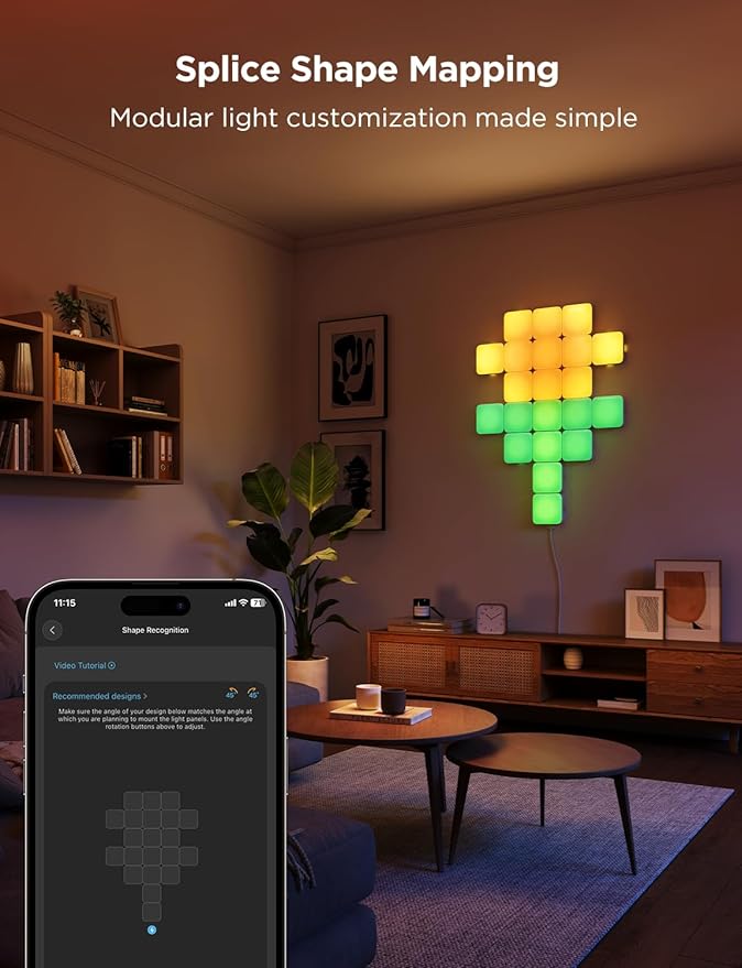 Govee Mini Panel Lights, RGBIC Wall Lights, Smart LED Wall Panels, Works - Image 3