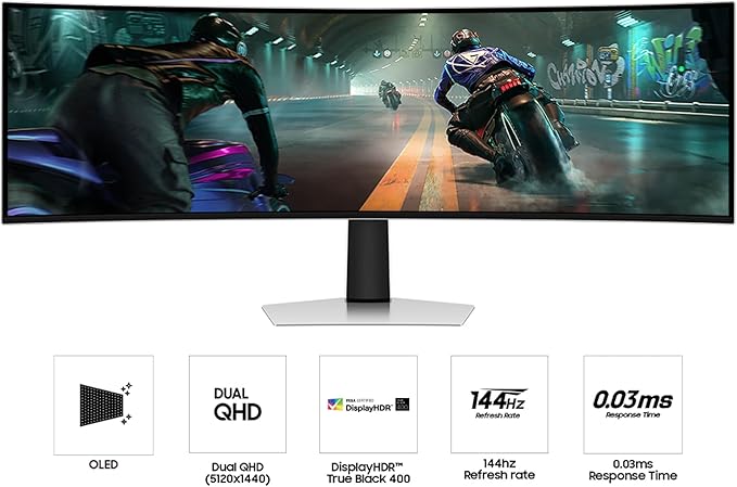 Samsung 49" Odyssey OLED G9 Dual QHD QD-OLED G-Sync Compatible Curved Gaming - Image 2