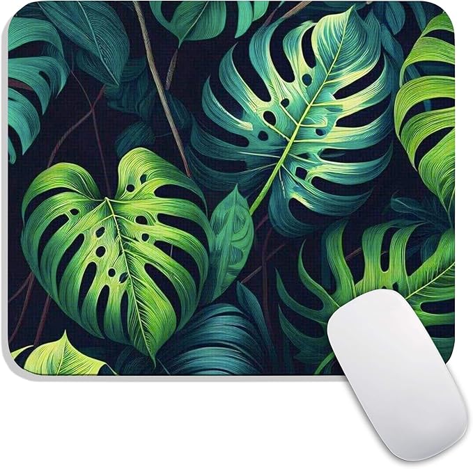 Armanza Square Mouse Pad Green Leaves, Personalized Premium-Textured Custom by Armanza