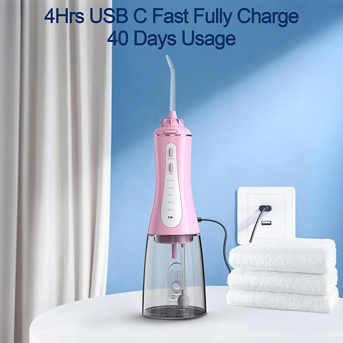 MOCEL Water Dental Flosser for Teeth - 350ML Large Tank 5 Modes & 6 Tips - Image 5
